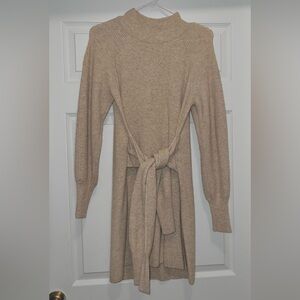 dh NEW YORK Cozy Tan Long Sleeve Dress
